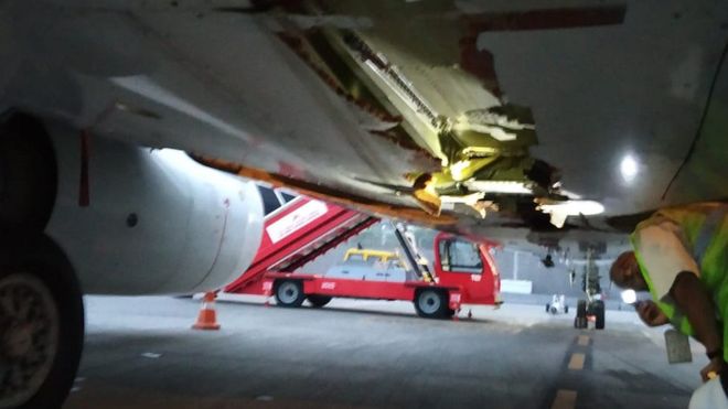 Air India plane hits wall on take-off