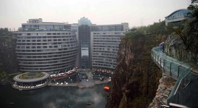 Luxury hotel in pit mine