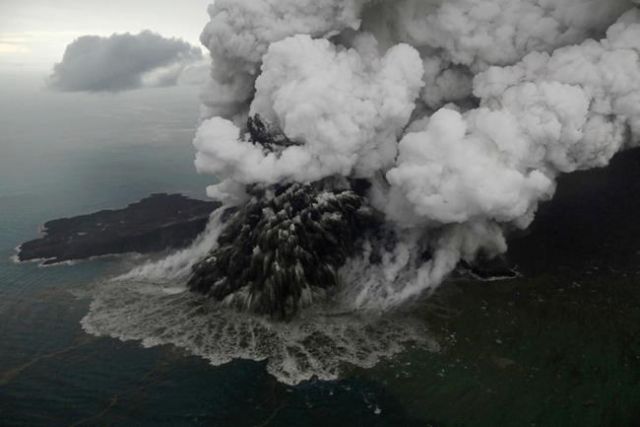 Volcano blows itself apart