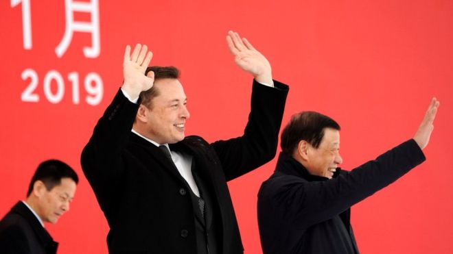 Elon Musk breaks ground on first Tesla factory outside US