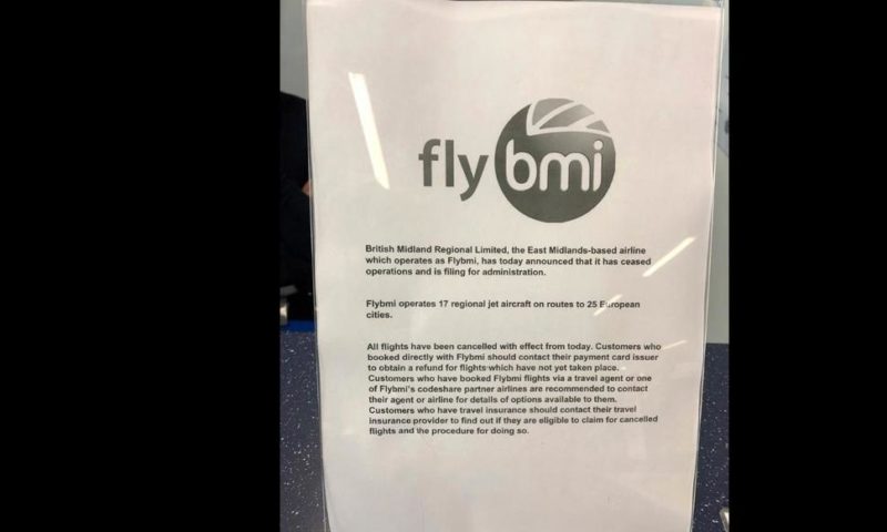 Hundreds Stranded as British Airline Flybmi Collapses