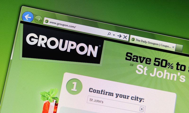 Groupon (GRPN) falls 0.59% in Active Trading