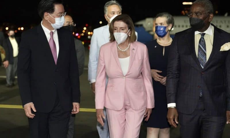 Pelosi Lands in Taiwan as China Lashes Out