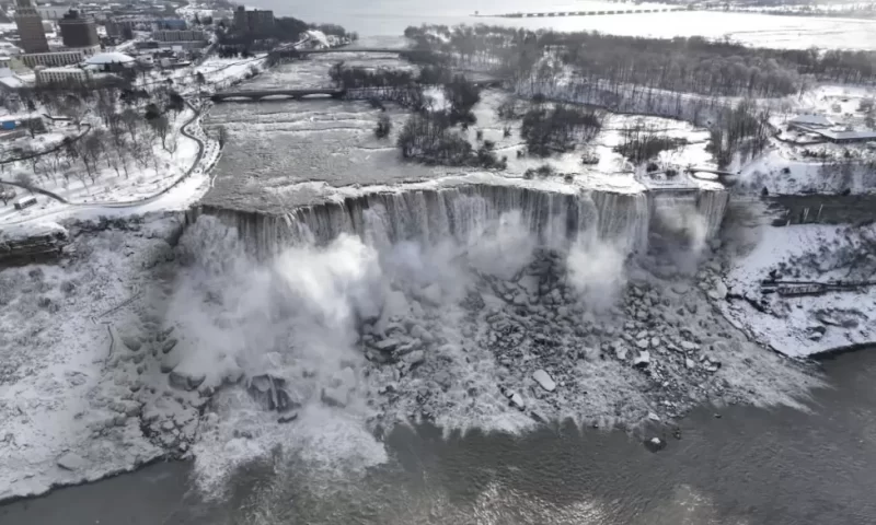 Niagara Falls: Ice from US storms turns iconic falls into winter spectacle
