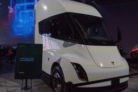 Tesla stock ends flat ahead of Semi electric-truck launch