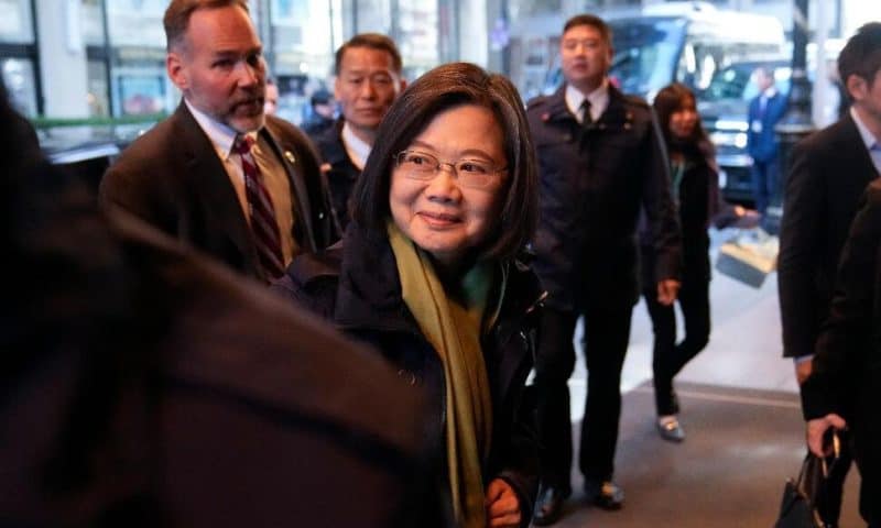 Taiwan’s Leader, in US, Stresses Security for Her Island