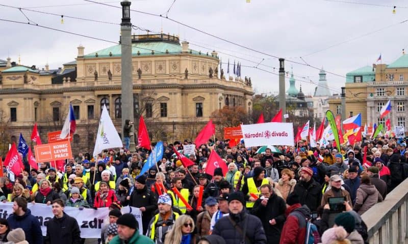 Czech Labor Unions Stage a Day of Action in Protest at Spending Cuts and Taxes