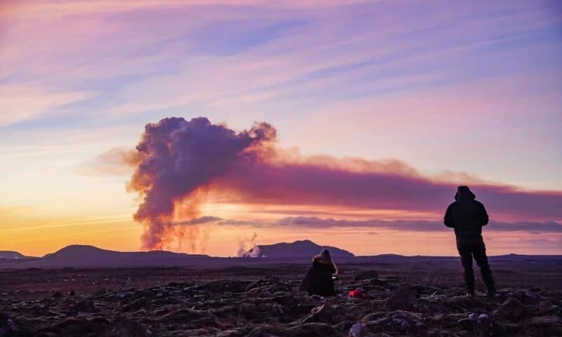 A Volcano Erupts in Southwestern Iceland, Sending Lava Flowing Toward a Nearby Settlement