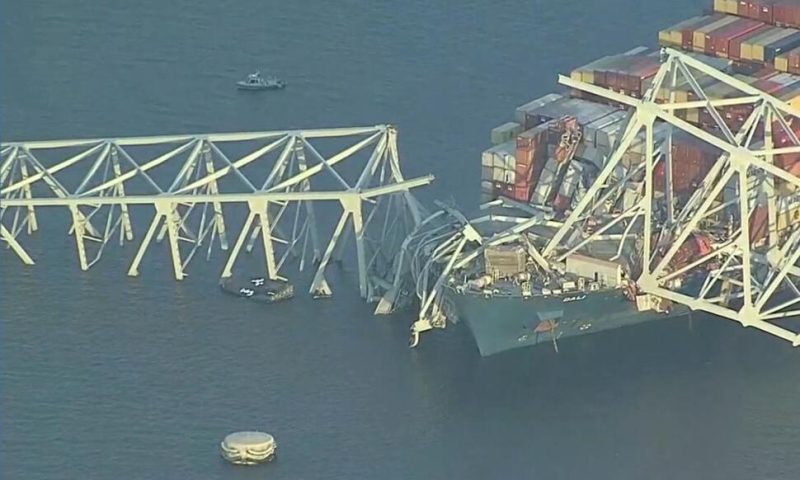 Cargo Ship Hits Baltimore’s Key Bridge, Bringing It Down. Rescuers Are Looking for People in Water